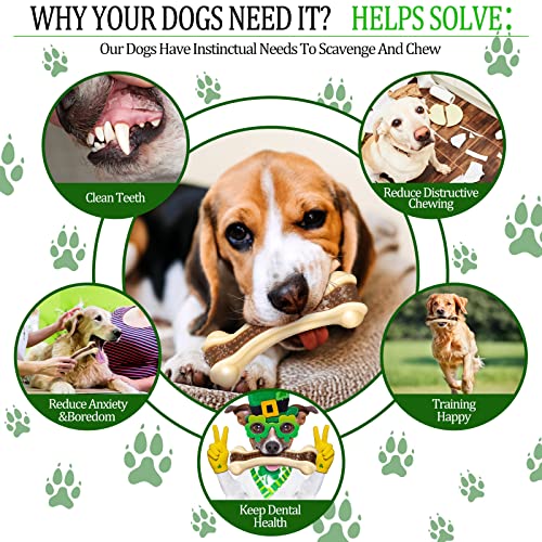 Sosation Bones Shaped Dog Toys for Aggressive Chewers, 2 Pack Christmas Dog Chew Toys Puppy Teething Nylon Beef Flavor for Large/Medium/Small Puppies Breeds(Curved Bone,Large) - size: Large, style: Curved Bone