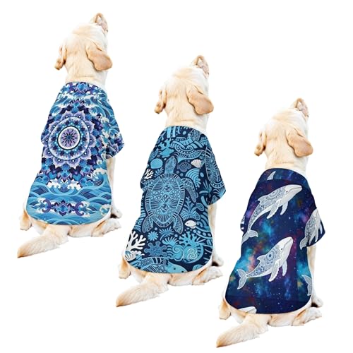 Dog Hawaiian Shirt 3 Pack, Breathable Cool Dog Summer Clothes for Puppy Small Medium Large Dogs Cats, Pet Outfit with Tropical Prints, Perfect for Beach Seaside Outdoor-Style 6 - color: Multi-colored6