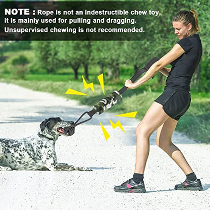 Interactive Dog Tug Toy,Indestructible Dog Toys for Aggressive Chewers,Tough Squeaky Dog Rope Toys for Training,Tug of War Dog Toy Balls for Medium & Large Dogs - style: Camouflage