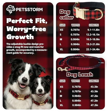 Personalized Polyester Dog Collar with Laser-Engraved Name and Phone Number, Plaid Pattern Theme Customizable Collar with Metal Quick Release Buckle for Small Medium Large Dogs - color: Multicolor Plaid