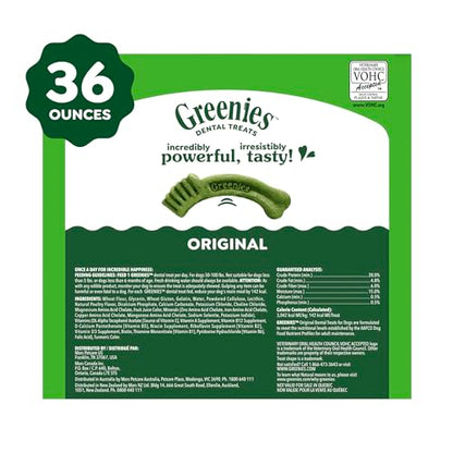 Greenies Veterinarian-Recommended Natural Dental Dog Treats, Large Size, Original Flavor, 36 oz. Pack, 24 Count - size: 24 Count (Pack of 1)