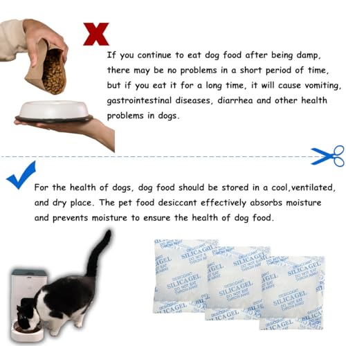 xcivi 6 Pack Pet Food Desiccant Bags for Voluas Automatic Cat Dog Pet Food Feeders Model VL001, VL002, VL003, VL004; Moisture-Proof Bag Desiccant Keep Pets Foods Dry and Fresh