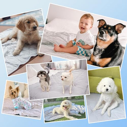 Rywell Cooling Blanket for Dogs, Large Dog Cooling Mat Q-Max>0.5, Durable&Versatile with Cooling&Soft Surfaces for All Seasons,Waterproof Protect Sofa Bed,32 * 44IN Washable Dog Blanket - size: 44*32IN