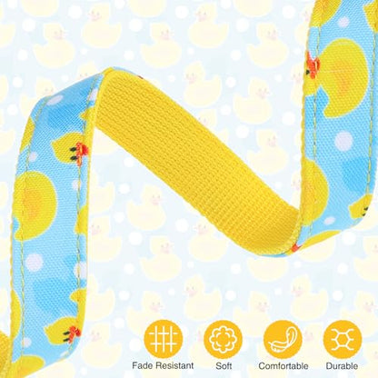 Dog Collar and Leash Set, Adjustable Dog Collars for Small Medium Dogs Boys Girls, Soft Durable Nylon Collar and Matching Leash, Cute Puppy Collars,Yellow - color: Yellow duck, size: Small(Neck:11.8"-16.2")