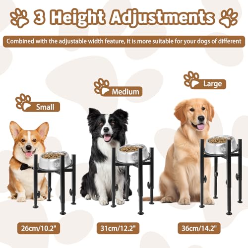 Elevated Dog Bowls, Adjustable 4 Heights Dog Bowl Stand Holders, Width 6-10” Raised Water Feeder for Puppy, Medium,Large(4 Feet, Stand Only) - color: 4feet