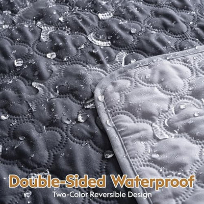 FunFurry Waterproof Dog Blanket, Couch Cover for Dogs Washable, Reversible Dog Bed Cover. (Dark＆Light Grey, 68 X 82 Inch - 1 Pack) - color: Dark＆light Grey, size: 68 X 82 Inch - 1 Pack