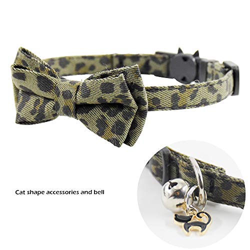 Bowtie Cat Collars Breakaway with Bell, Adjustable Cute Kitty Collars Safety Buckle Kitten Collar for Cat Puppy 7.5-11in (17) - color: 17