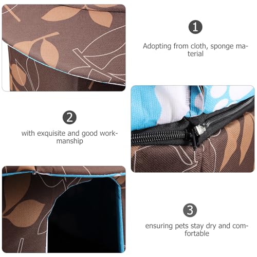 ibasenice Detachable Warm Cat House with Oxford Fabric Waterproof Pet Nest Medium Size for Outdoor and Indoor Use Removable Washable Cat Cushion Sleeping Bed