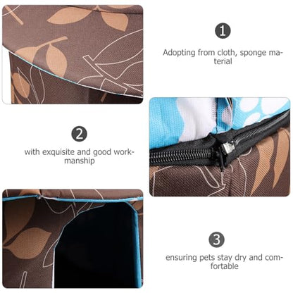 ibasenice Detachable Warm Cat House with Oxford Fabric Waterproof Pet Nest Medium Size for Outdoor and Indoor Use Removable Washable Cat Cushion Sleeping Bed