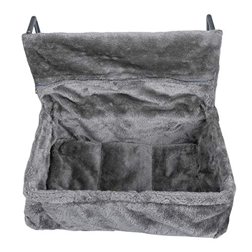 Navaris Cat Radiator Bed - Hanging Plush Basket Hammock with Cushion and Adjustable Metal Frame to Hook onto Radiators - 6kg Maximum Weight - Grey