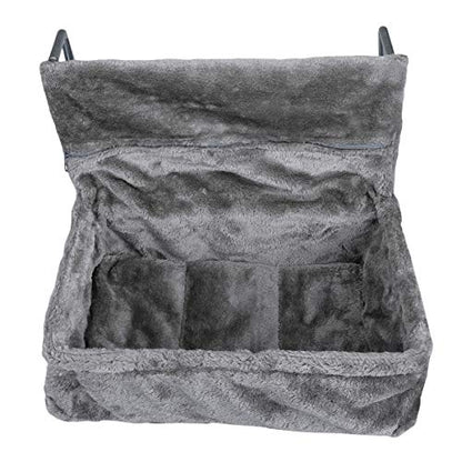 Navaris Cat Radiator Bed - Hanging Plush Basket Hammock with Cushion and Adjustable Metal Frame to Hook onto Radiators - 6kg Maximum Weight - Grey