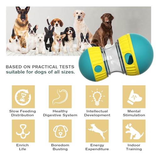 Dog Treat Dispenser Toy, Slow Feeder Enrichment Interactive Toy to Relieve Boredom and Anxiety, Not Suitable for Aggressive Chewers (Green) - color: Green