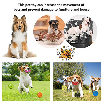 Dog Toy Squeaky Dog Toys Funny Face Chewing Latex Rubber Soft Fetch Play Interactive Dog Balls for Puppy Small Medium Pet Dog (6PCS) - color: Different Face