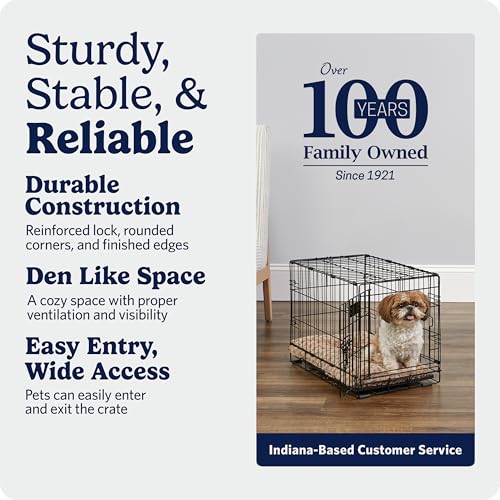 MidWest Homes for Pets 22-Inch iCrate for Extra-Small Breeds, Up to 15 lbs, Single Door Folding Dog Crate with Divider Panel, Leak-Proof Tray & Secure Latch, Portable, Durable & Easy to Assemble - size: 23.0"L x 14.0"W x 16.2"H