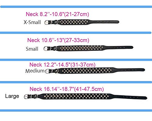 Spiked Dog Collar Soft Pu Leather Mushrooms Rivet Spike Studded Puppy Adjustable Pet Collars for Small Breeds (S, Yellow) - color: Yellow, size: Small