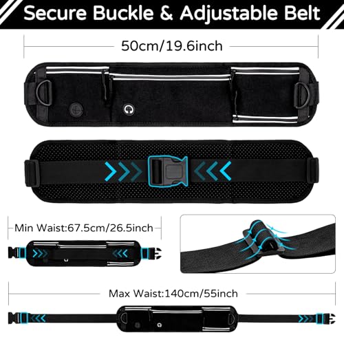 Skmeditec Hands Free Dog Leash with Waist Bag for Large Dog Walking, Shock Absorbing Bungee Leash with Zipper Pouch for Running, Dual Padded Handles & Adjustable Waist Belt - size: 1 Dog