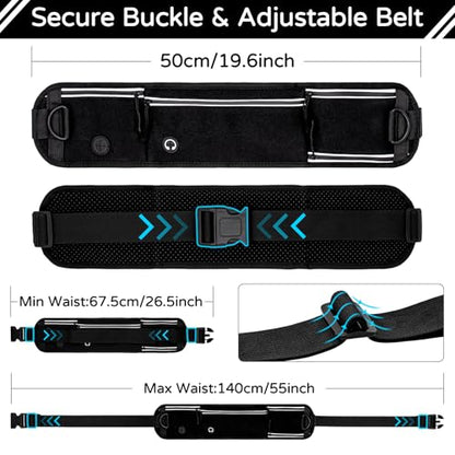 Skmeditec Hands Free Dog Leash with Waist Bag for Large Dog Walking, Shock Absorbing Bungee Leash with Zipper Pouch for Running, Dual Padded Handles & Adjustable Waist Belt - size: 1 Dog