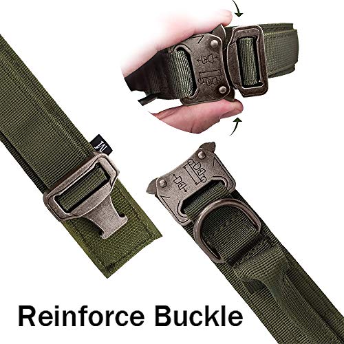 Tactical Dog Collar Adjustable Military Nylon Dog Collar with Control Handle and Heavy Duty Metal Buckle for Medium and Large Dogs (Green,S) - color: Green, size: Small (Pack of 1)