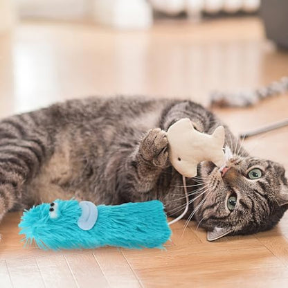 HANABASS Interactive Catnip Plush Pillow for Indoor Cats and Kittens, Chew for Teething, Soft Sturdy Plush Plaything with Catnip for Cat Entertainment