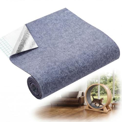 Breling Cat Wheels Mat Replacement Pad Exercise Wheel 144.5 x 14.55 Inch Cuttable Cat Scratching Carpet Pet Engaging Track Treadmill Accessories for Indoor Running, Training (Gray,Solid Color) - color: Gray