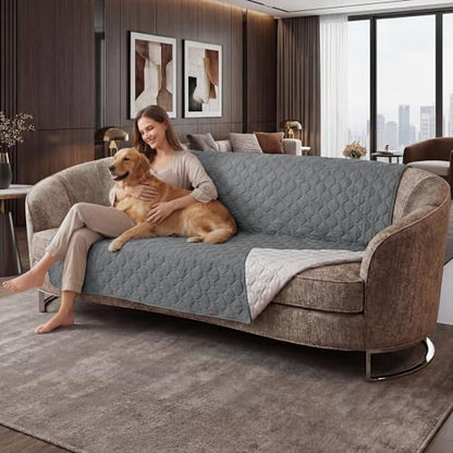 Large Waterproof Dog Bed Cover & Furniture Protector - Reversible, Non-Slip Pet Blanket for Bed, Sofa, Couch - Machine Washable - 30x30 Inches, Light Grey - color: Light Gray