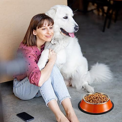 Roshtia 6 Pcs 30 oz Stainless Steel Dog Bowl, Dog Food Water Bowl with Anti Skid Silicone Base Stackable Dishwasher Safe Pet Puppy Dishes for Medium Large Dogs Cat Multipet Families - size: 30 oz