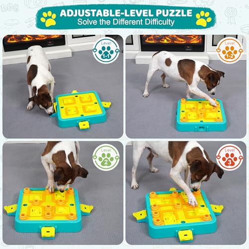 Dog Puzzle Toy Mental Stimulation - Level 3 in 1 Dogs Food Feeder Puzzle, Dog Treat Puzzle Feeder (Advanced-Blue Board) - color: Level 3 in 1-Advanced-Blue Board