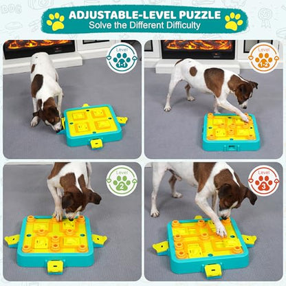 Dog Puzzle Toy Mental Stimulation - Level 3 in 1 Dogs Food Feeder Puzzle, Dog Treat Puzzle Feeder (Advanced-Blue Board) - color: Level 3 in 1-Advanced-Blue Board
