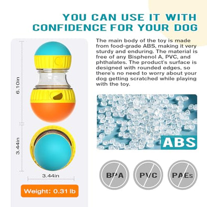 BSISUERM Dog Treat Dispensing Puzzle Toy Adjustable Food Dispenser Slow Feeder Puppy Enrichment Rolling Ball Pet Interactive Chase Toys Stimulating Game for Small Medium Dogs Gift to Keep Them Busy - color: Orange