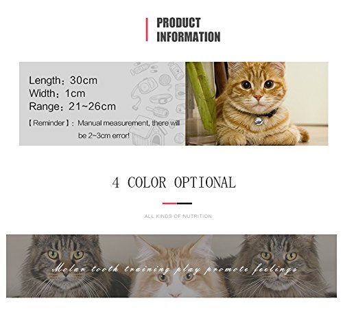 CHUKCHI Pink Soft Velvet Safe Cat Adjustable Collar with Crystal Heart Charm and Bells 8-11 Inches (Blue) - color: Blue