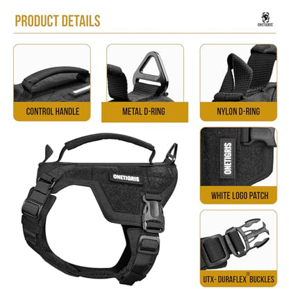 OneTigris Dog Harness Extra Small Puppy Harness, No-Pull Dog Leash Set, Adjustable Soft Padded Vest, No-Choke Pet Vest with Easy Control Handle for Small Dogs(Black, XXS) - color: Black, size: XXS