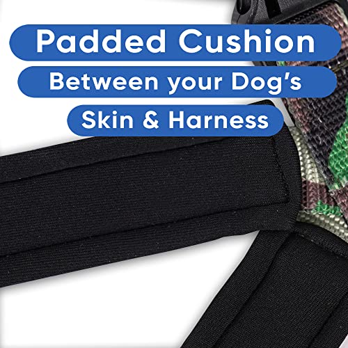 Pawtitas Reflective Padded Dog Harness for Small Dogs – Adjustable Puppy Step-in Vest | Fits Chest 18–22 in | No Pull Personalized Training Harness | S | Green Camouflage - color: Green Camouflage, size: Personalized Small (Pack of 1)