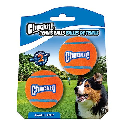 Chuckit! Dog Tennis Ball Dog Toy, Small (2 Inch Diameter) for dogs 0-20 lbs, Pack of 2 - size: Small - Pack of 2