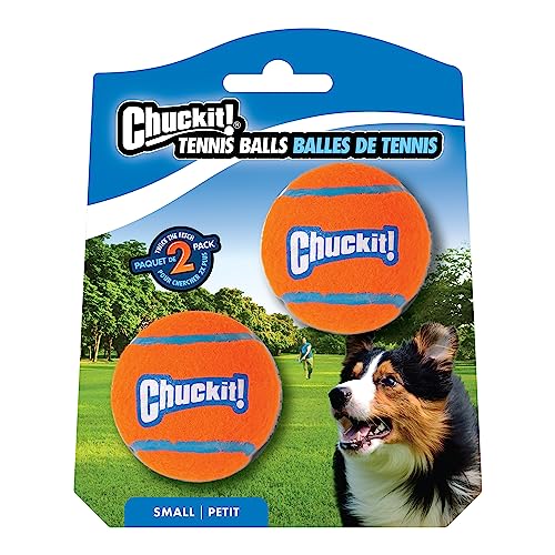 Chuckit! Dog Tennis Ball Dog Toy, Small (2 Inch Diameter) for dogs 0-20 lbs, Pack of 2 - size: Small - Pack of 2