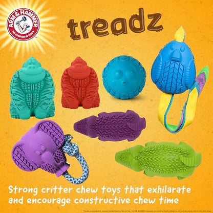 Arm and Hammer for Pets Super Treadz Large Rooster Dental Chew Toy for Dogs - Reduces Plaque and Tartar Without Brushing, Baking Soda Infused, Dishwasher Safe, Dogs Up to 35 Lbs - size: Large (Pack of 1), style: Rooster
