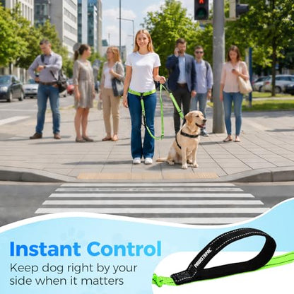 Hands Free Large Dog Leash, 6-8 FT Bungee Leash with Waist Belt for Dog Up to 150 lbs, Running Walking Jogging - color: 1 Dog – Sunset Red