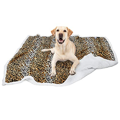 Leopard Print Dog Blankets for Large Dogs, Soft Fluffy Fleece Pet Blankets for Couch, Sofa, Dog Beds, Car Seats, Creat, Washable, 50x60 inches - color: Cheetah