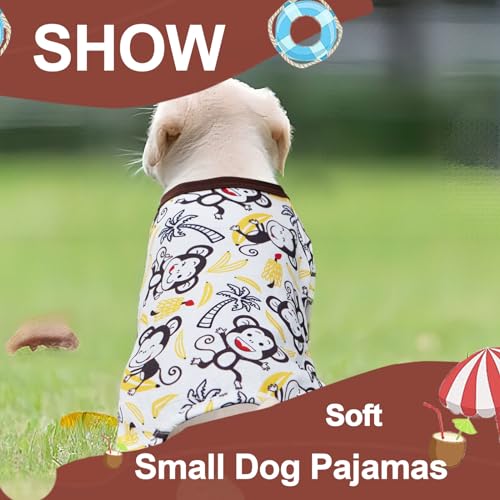 Pajamas for Small Medium Dogs - Summer Cute Dog Clothes - Soft Stretchy Doggie Puppy Clothes - Cat Pet Jammies Outfit (Brown, X-Large) - color: Brown, size: X-Large