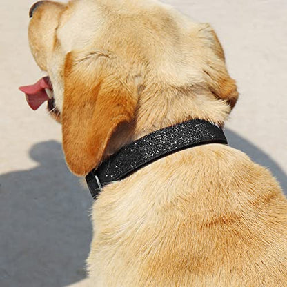 TDTOK Glittering Basic Dog Collar, Comfy & Durable Bling Dog Collar for Small Medium Large Dogs with Eco-Friendly Plastic Buckle, Adjustable Stylish Nylon Dog Collars, Fit Necks: 9.8-22.4’’ - color: Black, size: S
