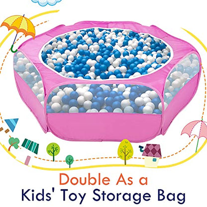Pawaboo Small Animals Playpen, Waterproof Small Pet Cage Tent with Zippered Cover, Portable Outdoor Yard Fence with 3 Metal Rod for Chick/Kitten/Puppy/Guinea Pig/Rabbits/Hamster/Chinchillas,Magenta - color: B-Magenta