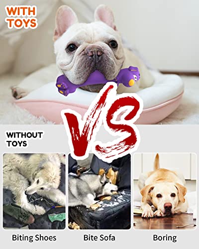 Pweituoet 9" Squeaky Dog Toys - 3 Pack Funny Rubber Squeaky Toys, Latex Dog Chew Toys for Puppy