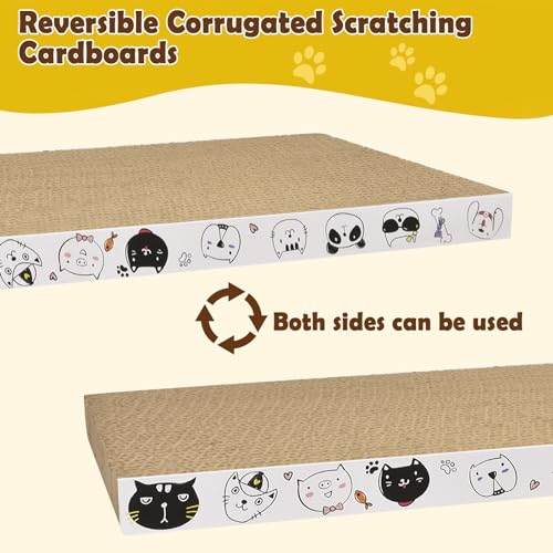 3 Pack Cardboard Cat Scratcher Refill Cat Scratch Pad Durable Cat Scratchers for Indoor Cats Kitten 16.5 x 8 x1 Inch Reversible Cat Scratching Board to Protect The Furniture (Lovely Pets) - color: Ctue Pets