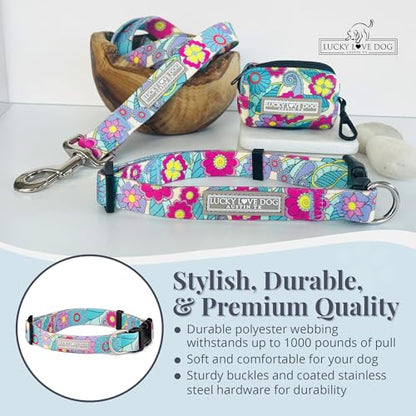 Lucky Love Dog Collars, Cute Large Dog Collars for Female Dogs, Part of Purchase Donated to Rescue (Large, Caroline, Collar) - color: Caroline Collar Only, size: Large | 15-25"