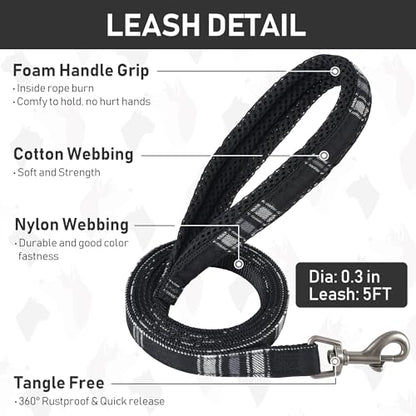 Small Dog Harness Collar and Leash Set, Step in No Chock No Pull Soft Mesh Adjustable Dog Vest Harnesses Plaid Reflective for Dogs Puppy Cats Kitten Rabbit (Black, XXXS) - color: Black, size: XXXS