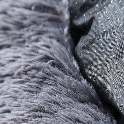 Plush Donut Cat Bed and Dog Bed Round Calming Pet Beds Fluffy Rabbit Cave Warm Dog Couch Non Slip Bottom for Pets Up to 10KG - size: 23.6INCH