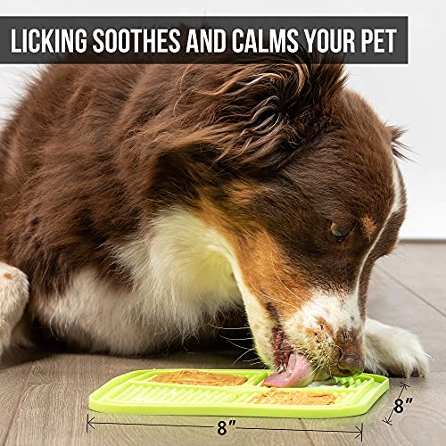 Hyper Pet IQ Treat Lick mat for Dogs, Dog Slow Feeder & Cat Lick mats | Great Alternative to Slow Feeder Bowls & Cat Feeders | Perfect Dog Licking mat, Cats Puzzle & Enrichment Toys - color: Green, size: Medium