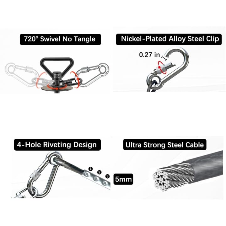 TOMBABY Dog Tie Out Cable and Stake,with 30FT Heavy Duty Cable,360° Swivel Dog Anchor& Anti-Tangle,Dog Runner for Yard,Dog Stake Allows Dogs Up to 210 lbs, Dog Stakes for Outside Beach,Camping, Yard - color: 13''black+30FT