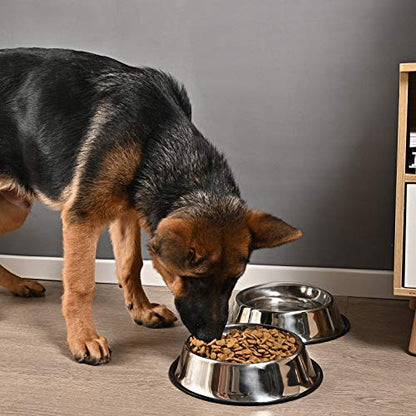 2Packs Stainless Steel Dog Bowl with Anti-Skid Rubber Base for Small/Medium/Large Pet, Perfect Dish, Pets Feeder Bowl and Water Bowl Perfect Choice for Dog Puppy Cat and Kitten (26oz) - size: 26oz