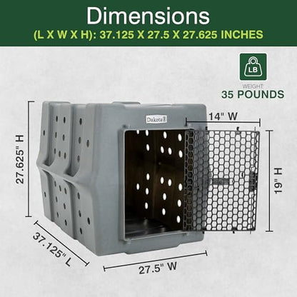 Dakota 283 Crate - Canine Rough and Tough Economy Kennel (Dark Granite, Large) - color: Dark Granite, size: Large