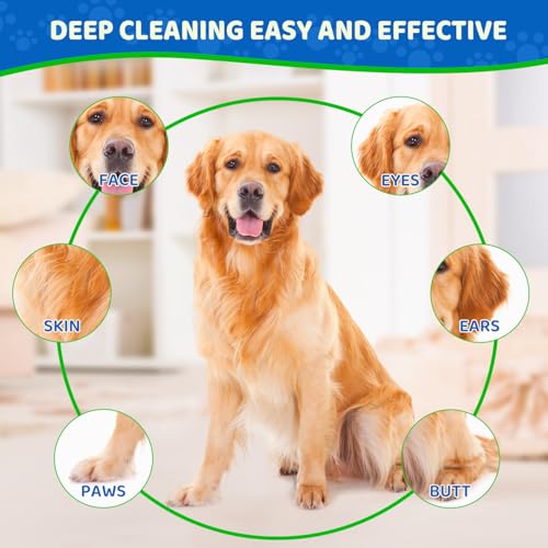 VOISEN 48 Pcs Pet Glove Wipes for Dogs and Cats, Cleaning & Deodorizing Bathing Grooming Wipes,Unscented Thick Nourish Fur Glove Wipes for Pet Dry Cleaning,Daily Care and Travel - size: 48 Pack